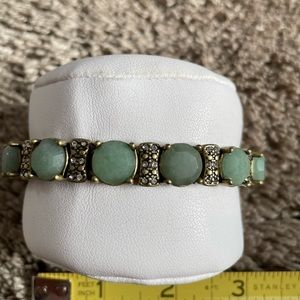J Crew stretch bracelet, green stones
